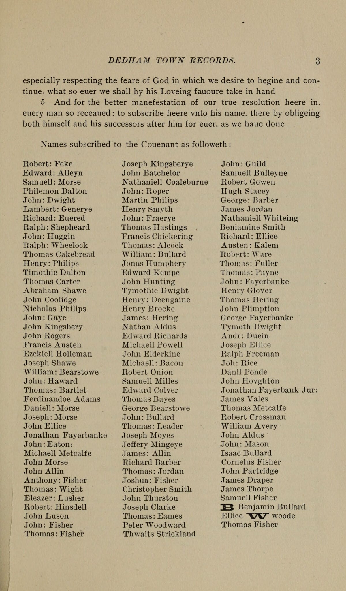 The covenant signer roll, Names subscribed to the Couenant as followeth, Hill 1892, page 3