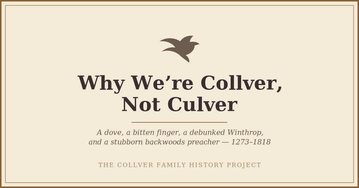 Why We're Collver, Not Culver — 1273–1818