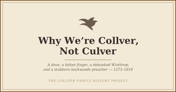 Why We're Collver, Not Culver — 1273–1818